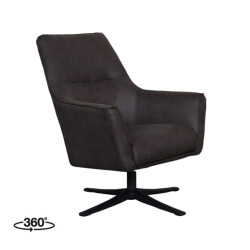 Label51 Fauteuil tod antraciet micro suede