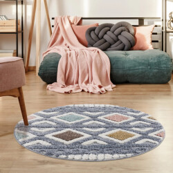 Muratap Vloerkleed focus celta rond hoogpolig fluffy scandinavisch -