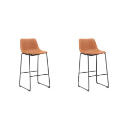 Label51 Barkruk risto cognac pu-leder zithoogte 75 set van 2