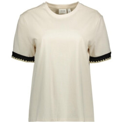 Vila Vinajra o-neck ss short t-shirt beige