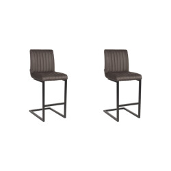 Label51 Barkruk milo antraciet microfiber zithoogte 65 set van 2