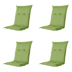 Madison tuinstoelkussen lage rug rib lime ca. 105x50 cm set van 4