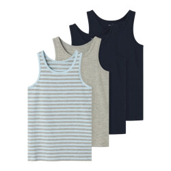 Name It Jongens hemd top nkftank gestreept/effen 4-pack multicolor