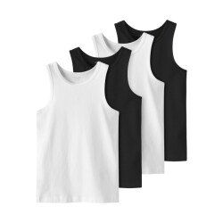 Name It Jongens hemd top nkftank 4-pack zwart/wit