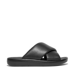 FitFlop Iqushion d-luxe padded leather cross slides