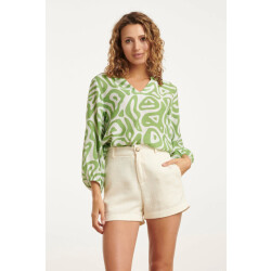 Smashed Lemon 25006 crinkle top met lichtte abstracte print | light
