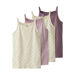 Name It Meisjes hemd top nkfstrap 4-pack effen/print multicolor