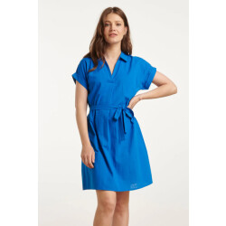 Smashed Lemon 25176 cobalt linnen jurk met kraag |