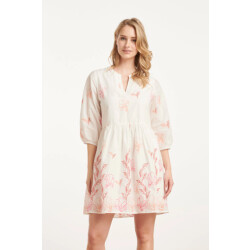 Smashed Lemon 25263 te bloemen geborduurde korte jurk met v-hals |