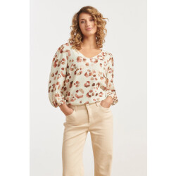 Smashed Lemon 25164 e animal print top met v-hals |