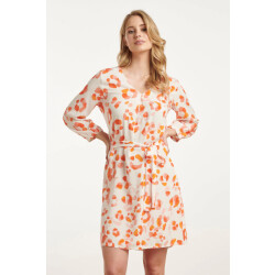 Smashed Lemon 25163 korte jurk met perzik dierenprint |
