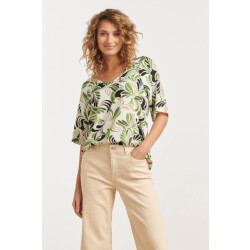 Smashed Lemon 25154 te top met grafisch print, matcha | sand-light