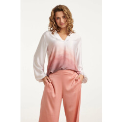 Smashed Lemon 25020 top met kraagvintage mauve ombre print | off