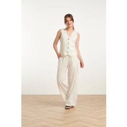 Smashed Lemon 25131 te pinstripe linnen broek |