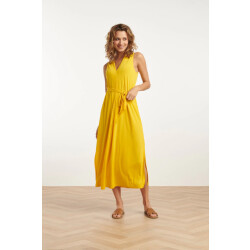 Smashed Lemon 25173 stretch midi jurk met v-hals |