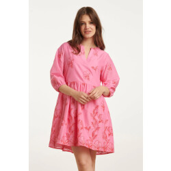 Smashed Lemon 25263 bloemen geborduurde korte jurk met v-hals |