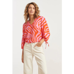 Smashed Lemon 25264 top met dierenprint in roze en oranje