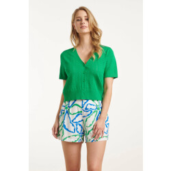 Smashed Lemon 25104 fel groen gebreid kort vest