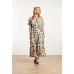 Smashed Lemon 25078 chiffon overlap maxi jurk met , graphic print |