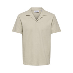 Only & Sons onskian reg seersucker resort polo 22032818 silver lining