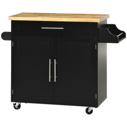 4goodz Homcom keukenwagen / keukentrolley met werkblad en kruidenrek