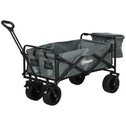 4goodz Outsunny opvouwbare bolderkar met koeltas, strandwagen tot 100 kg