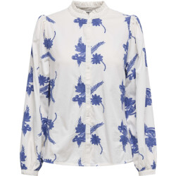 Only Onljamilla ls emb button top wvn cs cloud dancer/w
