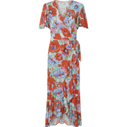 Y.A.S Yassirima ss wrap long dress s. show cherry toma