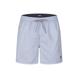 Happy Shorts Heren zwemshort lichtblauw/wit gestreept