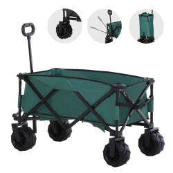 4goodz Outsunny opvouwbare bolderkar strand handwagen 360° tuinwagen