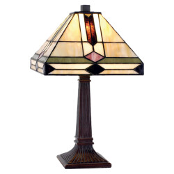 LumiLamp Tiffany tafellamp 30x30x37 cm groen glas tiffany bureaulamp