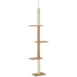 4goodz Pawhut krabpaal plafondhoog 228-260 cm verstelbaar klimboom voor katten