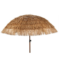 4goodz Raffia parasol ⌀ 200 cm strandparasol met opbergtas bruin