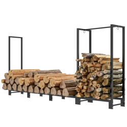 4goodz Outsunny houthaardenrek 240 cm tot 300 kg staal -