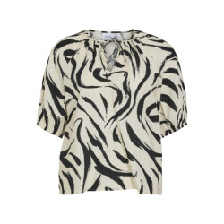 Vila Viclo 24 v-neck top noos ecru dessin