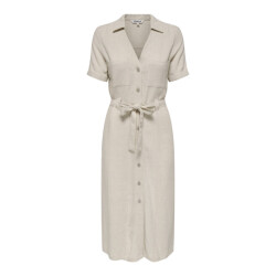 Only Onlsiesta ss linen bl shirt dress p zand
