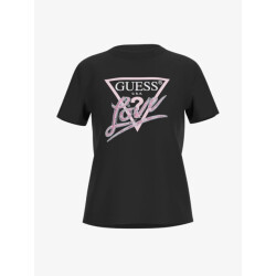 Guess Dames t-shirt love triangle zwart