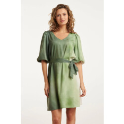 Smashed Lemon 25022 v-vormige jurk met ballonmouwen in groene ombre