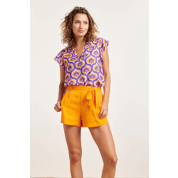 Smashed Lemon 24338 v-hals retro bedrukte top |