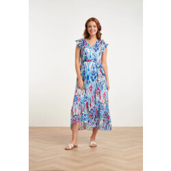 Smashed Lemon 24407 chiffon zomerjurk met azteekse printruches |