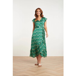 Smashed Lemon 24402 satijnen zomerjurk met abstracte print |