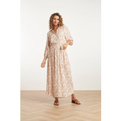 Smashed Lemon 25042 lichte maxi jurk met v-halsaztec print-nude tinten |