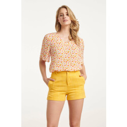Smashed Lemon 25010 v-hals top met polka dot print |