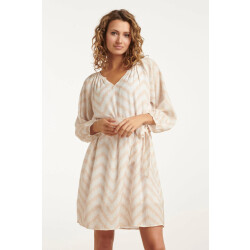 Smashed Lemon 25014 zachtevloeiende 3/4 mouw jurk met zigzag print |