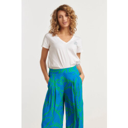 Smashed Lemon 25226 te katoenen t-shirt met borduursel van cobalt