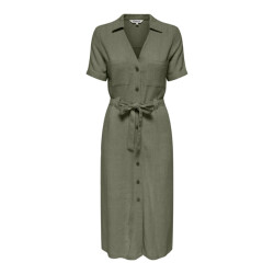 Only Onlsiesta ss linen bl shirt dress p army