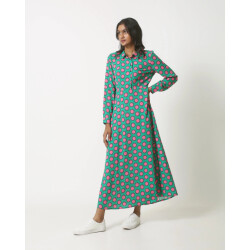 Smashed Lemon 23801 maxi blouse jurk met retro print |