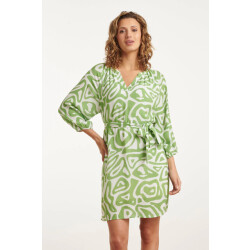 Smashed Lemon 25005 crinkle jurk met lichtte abstracte print | light