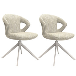 Label51 Eetkamerstoel zurich naturel boucle set van 2