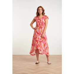 Smashed Lemon 24409 chiffon zomerjurk met abstracte schilderprint |